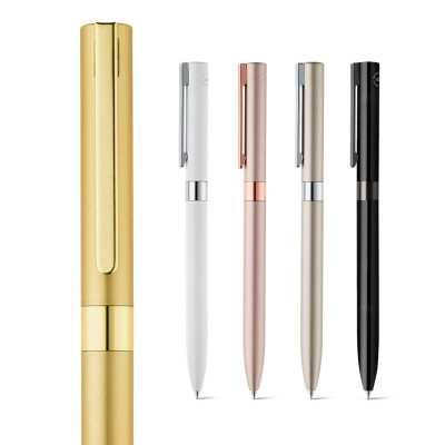 CLARE. Recycled aluminium (100 rAL) twist action ball pen with clip